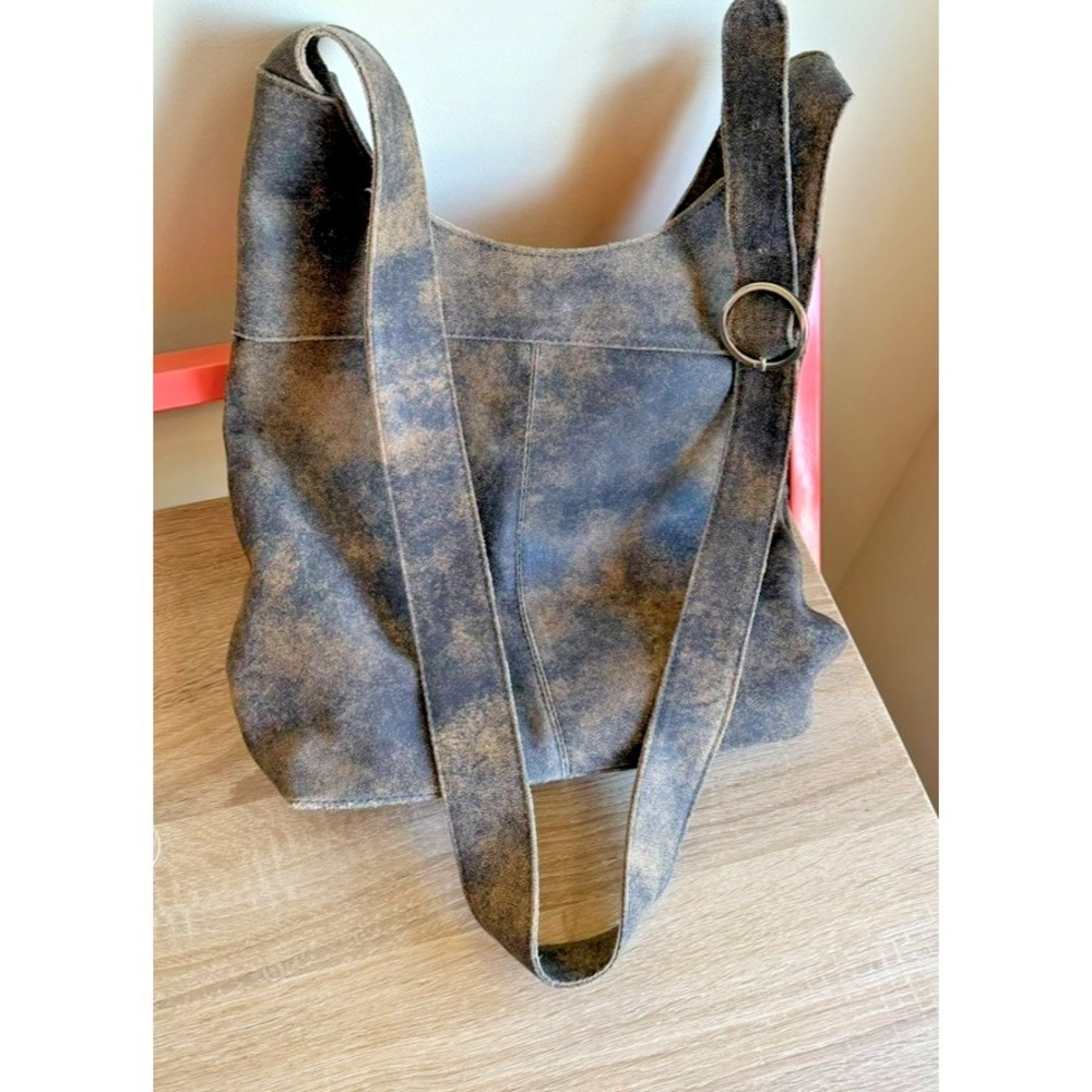 Cofi Genuine‎ Leather Black & Bronze Splatters Hobo Bag Purse Coastal Cowgirl